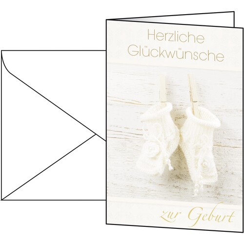 Glückwunsch-Karten inkl. Umschläge 115x170mm 220g Baby Sigel DS040 (PACK= JE 10 STÜCK) Produktbild