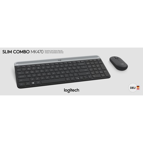 Tastatur + Mouse Set Wireless MK470 schwarz Logitech 920-009188 Produktbild Additional View 1 L