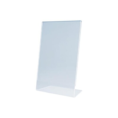Tischaufsteller Classic Image A4 hoch schräg für einseitige Präsentation glasklar Polystyrol Deflecto 47401 Produktbild Front View L