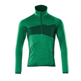 Fleecepullover mit kurzem Reißverschluss Microfleecejacke / Gr. L, Grasgrün/Grün Produktbild