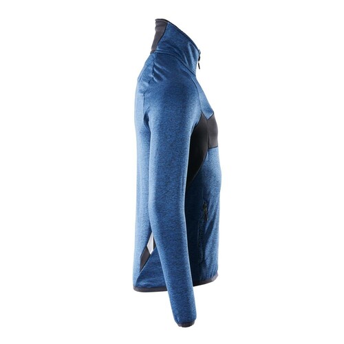 Fleecepullover mit kurzem Reißverschluss Microfleecejacke / Gr. S, Azurblau/Schwarzblau Produktbild Additional View 3 L