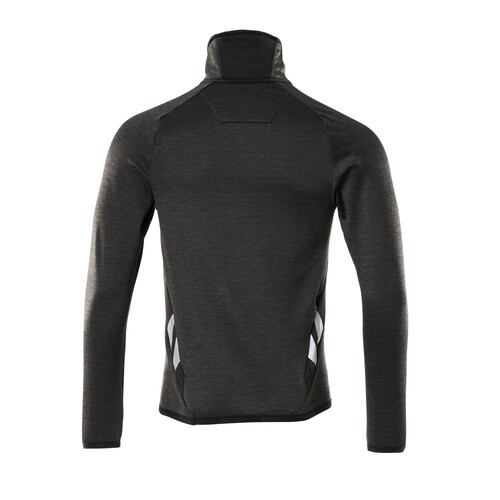 Fleecepullover mit kurzem Reißverschluss Microfleecejacke / Gr. S, Dunkelanthrazit/Schwarz Produktbild Additional View 2 L