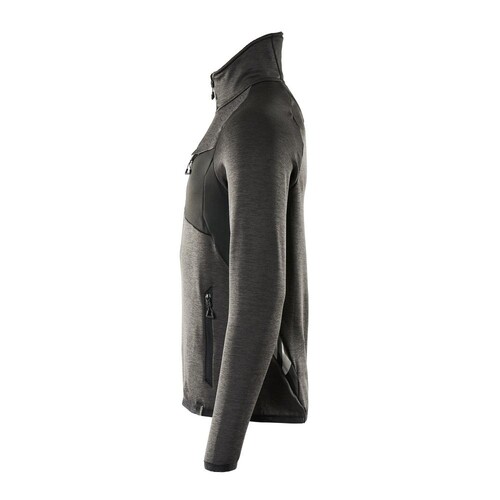 Fleecepullover mit kurzem Reißverschluss Microfleecejacke / Gr. L, Dunkelanthrazit/Schwarz Produktbild Additional View 1 L