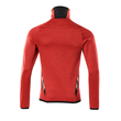 Fleecepullover mit kurzem  Reißverschluss Microfleecejacke / Gr.  L, Verkehrsrot/Schwarz Produktbild Additional View 2 S