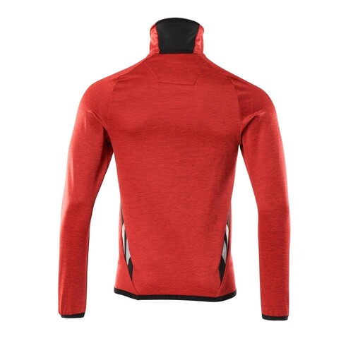 Fleecepullover mit kurzem  Reißverschluss Microfleecejacke / Gr.  L, Verkehrsrot/Schwarz Produktbild Additional View 2 L