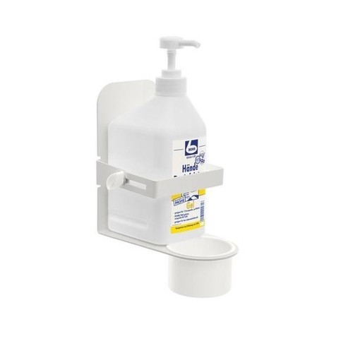 Desinfektionsmittelhalter weiß für Flaschen 500 / 1.000ml 10,2x6,5 bis 10,2cm, Wedo 105 31000 Produktbild