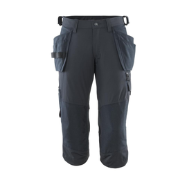 Dreiviertel-Hose, Hängetaschen, Stretch  Handwerker-Dreiviertel-Hose / Gr. C52,  Schwarzblau Produktbild