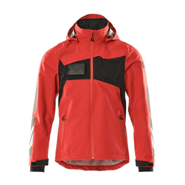 Hard Shell Jacke, wasserdicht / Gr. M,  Verkehrsrot/Schwarz Produktbild