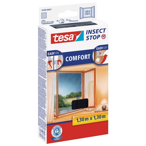 Fliegengitter Comfort für Fenster 1,3m x 1,3m anthrazit Tesa 55396-00021 Produktbild Additional View 2 L