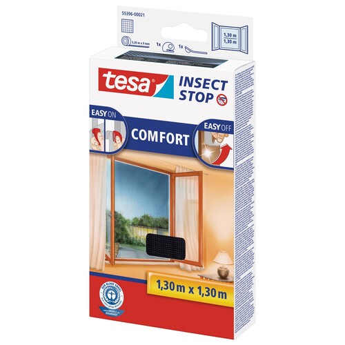 Fliegengitter Comfort für Fenster 1,3m x 1,3m anthrazit Tesa 55396-00021 Produktbild Additional View 1 L