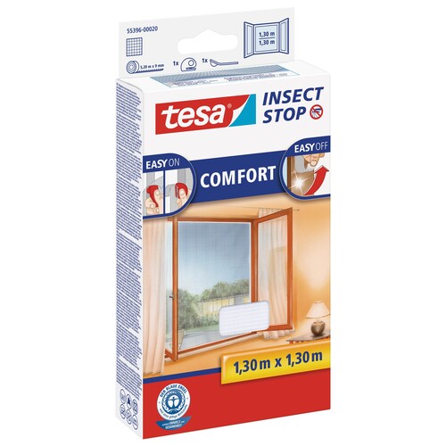 Fliegengitter Comfort für Fenster 1,3m x 1,3m weiß Tesa 55396-00020 Produktbild Additional View 2 L