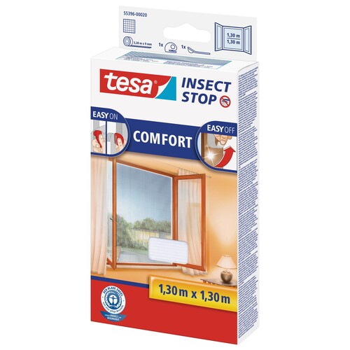 Fliegengitter Comfort für Fenster 1,3m x 1,3m weiß Tesa 55396-00020 Produktbild Additional View 1 L