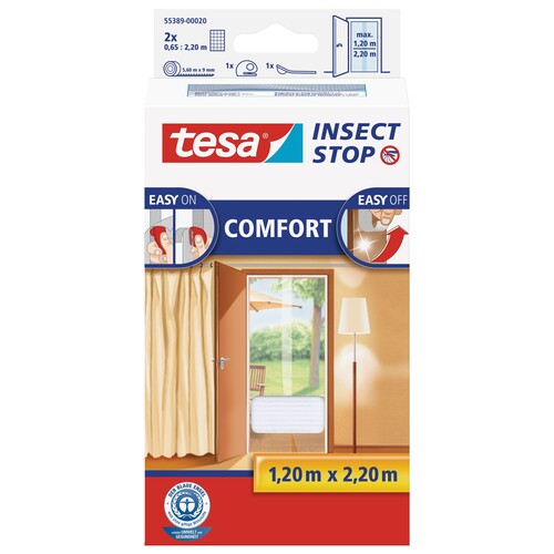 Fliegengitter Comfort für Türen 1,2m x 2,2m weiß Tesa 55389-00020 Produktbild Additional View 1 L