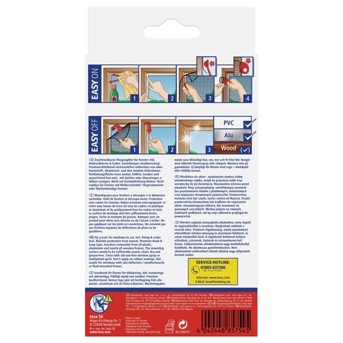 Fliegengitter Comfort für Fenster 1,3m x 1,5m weiß Tesa 55388-00020 Produktbild Additional View 3 L