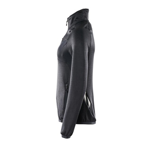 Fleecepullover mit kurzem Zipper, Damen  Microfleecejacke / Gr. XS, Schwarzblau Produktbild Additional View 1 L