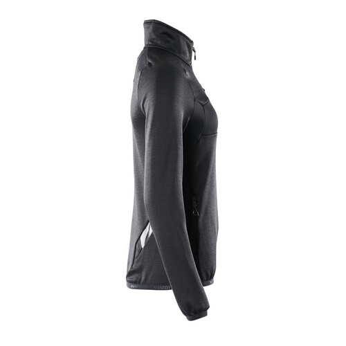 Fleecepullover mit kurzem Zipper, Damen  Microfleecejacke / Gr. XS, Schwarzblau Produktbild Additional View 3 L