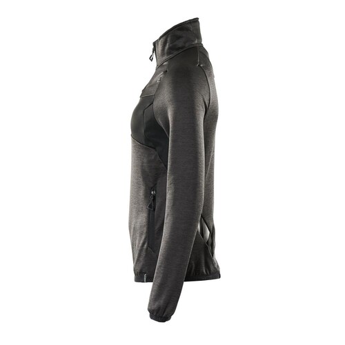 Fleecepullover mit kurzem Zipper, Damen  Microfleecejacke / Gr. XS,  Dunkelanthrazit/Schwarz Produktbild Additional View 1 L
