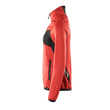 Fleecepullover mit kurzem Zipper, Damen  Microfleecejacke / Gr. XS,  Verkehrsrot/Schwarz Produktbild Additional View 1 S