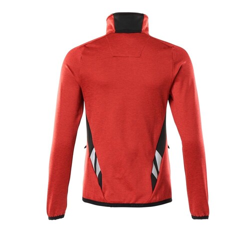 Fleecepullover mit kurzem Zipper, Damen  Microfleecejacke / Gr. XS,  Verkehrsrot/Schwarz Produktbild Additional View 2 L