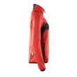 Fleecepullover mit kurzem Zipper, Damen  Microfleecejacke / Gr. XS,  Verkehrsrot/Schwarz Produktbild Additional View 3 S
