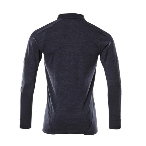 Polo-Shirt mit COOLMAX® PRO, Langarm /  Gr. 2XLONE, Schwarzblau meliert Produktbild Additional View 2 L