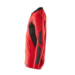 Polo-Shirt mit COOLMAX® PRO, Langarm /  Gr. XS ONE, Verkehrsrot meliert/Schwarz Produktbild Additional View 1 S