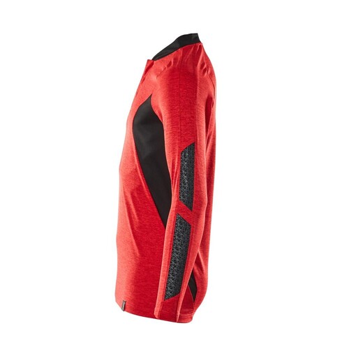 Polo-Shirt mit COOLMAX® PRO, Langarm /  Gr. XS ONE, Verkehrsrot meliert/Schwarz Produktbild Additional View 1 L