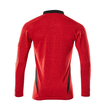 Polo-Shirt mit COOLMAX® PRO, Langarm /  Gr. XS ONE, Verkehrsrot meliert/Schwarz Produktbild Additional View 2 S