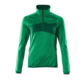 Fleecepullover mit kurzem Zipper, Damen  Microfleecejacke / Gr. XS,  Grasgrün/Grün Produktbild