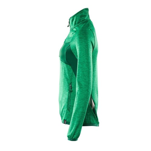 Fleecepullover mit kurzem Zipper, Damen  Microfleecejacke / Gr. L, Grasgrün/Grün Produktbild Additional View 1 L
