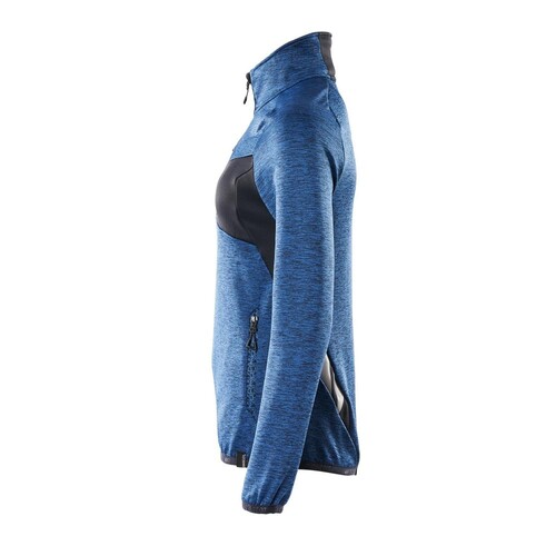 Fleecepullover mit kurzem Zipper, Damen  Microfleecejacke / Gr. XS,  Azurblau/Schwarzblau Produktbild Additional View 1 L