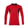Polo-Shirt mit COOLMAX® PRO, Langarm /  Gr. L  ONE, Verkehrsrot meliert/Schwarz Produktbild