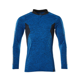 Polo-Shirt mit COOLMAX® PRO, Langarm /  Gr. XS ONE, Azurblau  meliert/Schwarzblau Produktbild