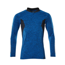 Polo-Shirt mit COOLMAX® PRO, Langarm /  Gr. 4XLONE, Azurblau  meliert/Schwarzblau Produktbild