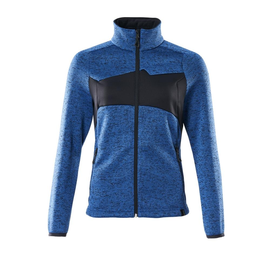 Strickpullover mit Reißverschluss,  Damen Strickjacke / Gr. M,  Azurblau/Schwarzblau Produktbild