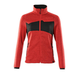 Strickpullover mit Reißverschluss,  Damen Strickjacke / Gr. M,  Verkehrsrot/Schwarz Produktbild