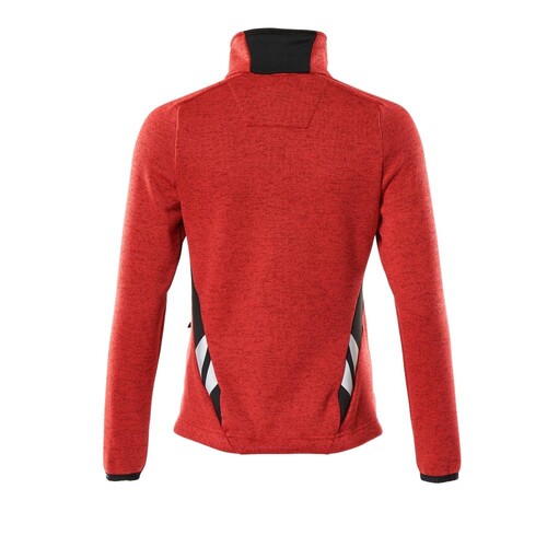 Strickpullover mit Reißverschluss,  Damen Strickjacke / Gr. M,  Verkehrsrot/Schwarz Produktbild Additional View 2 L