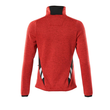 Strickpullover mit Reißverschluss,  Damen Strickjacke / Gr. XS,  Verkehrsrot/Schwarz Produktbild Additional View 2 S