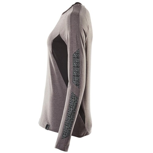 T-Shirt, Langarm, Damen / Gr. 3XLONE,  Dunkelanthrazit/Schwarz Produktbild Additional View 1 L