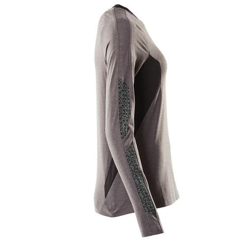 T-Shirt, Langarm, Damen / Gr. 3XLONE,  Dunkelanthrazit/Schwarz Produktbild Additional View 3 L