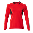 T-Shirt, Langarm, Damen / Gr. 4XLONE,  Verkehrsrot/Schwarz Produktbild