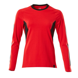 T-Shirt, Langarm, Damen / Gr. M  ONE,  Verkehrsrot/Schwarz Produktbild