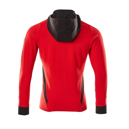 Sweatshirt mit Kapuze, moderne Passform  Sweatshirt mit Reißverschluss / Gr.  2XLONE, Verkehrsrot/Schwarz Produktbild Additional View 2 L