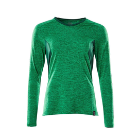 T-Shirt, Damen, mit COOLMAX®, Langarm /  Gr. 2XLONE, Grasgrün  meliert/Grün Produktbild