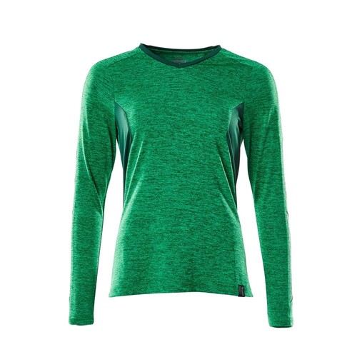 T-Shirt, Damen, mit COOLMAX®, Langarm /  Gr. XS ONE, Grasgrün  meliert/Grün Produktbild