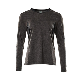 T-Shirt, Damen, mit COOLMAX®, Langarm /  Gr. XL ONE, Dunkelanthrazit   meliert/Schwarz Produktbild