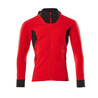 Sweatshirt mit Kapuze, moderne Passform  Sweatshirt mit Reißverschluss / Gr. XS  ONE, Verkehrsrot/Schwarz Produktbild