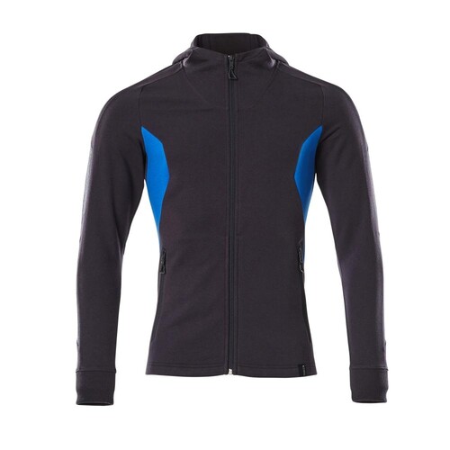 Sweatshirt mit Kapuze, moderne Passform  Sweatshirt mit Reißverschluss / Gr.  4XLONE, Schwarzblau/Azurblau Produktbild
