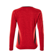 T-Shirt, Damen, mit COOLMAX®, Langarm /  Gr. M  ONE, Verkehrsrot meliert/Schwarz Produktbild Additional View 2 S
