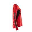 T-Shirt, Damen, mit COOLMAX®, Langarm /  Gr. M  ONE, Verkehrsrot meliert/Schwarz Produktbild Additional View 3 S